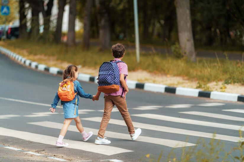 pedestrians at a crosswalk