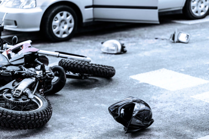 Crash with a car and a motorcycle