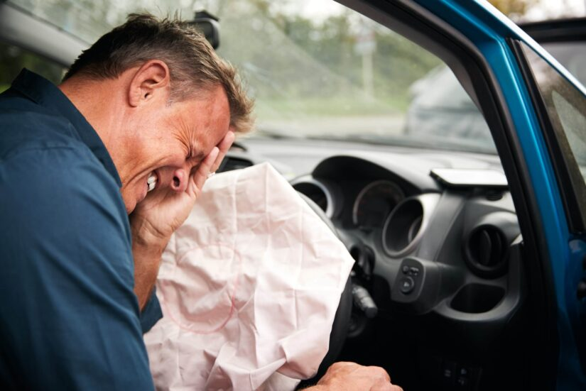 Airbag after a crash